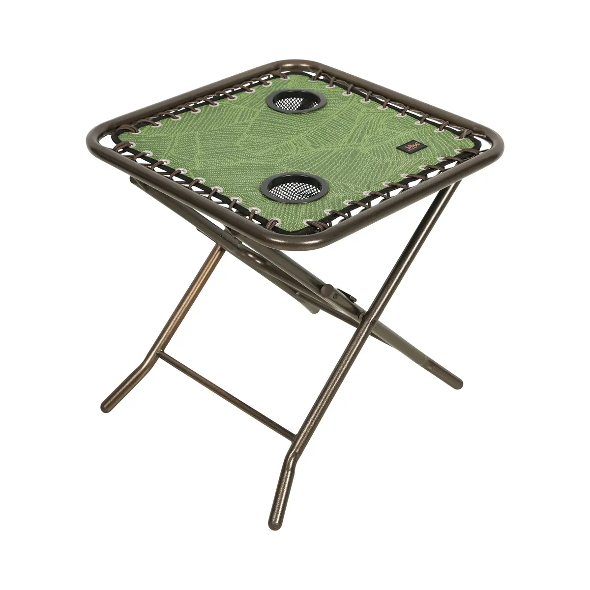 Bliss Hammocks Gfc-Tbl-Gbl Folding Side Table W/ 2 Built-In Cup Holders | 20-In. Surface | Weather Resistant | 40 Lb. Capacity (Green Banana Leaf) 2