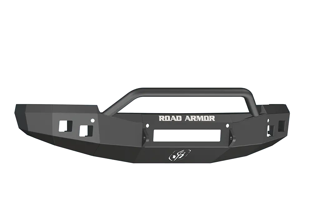 Road Armor Stealth 314R4b-Nw 2014-2015 Chevy Silverado 1500 Front Non-Winch Bumper Pre-Runner Style, Black Finish And Square Fog Light Hole 2