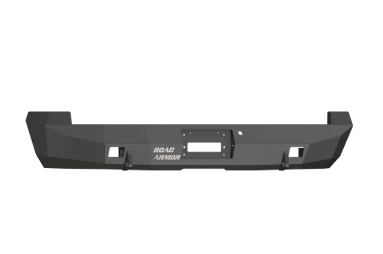 Road Armor Stealth 34200B 2003-2007 Chevy Silverado 2500/3500 Rear Winch Ready Bumper, Black Finish And Rectangle Fog Light Hole 1