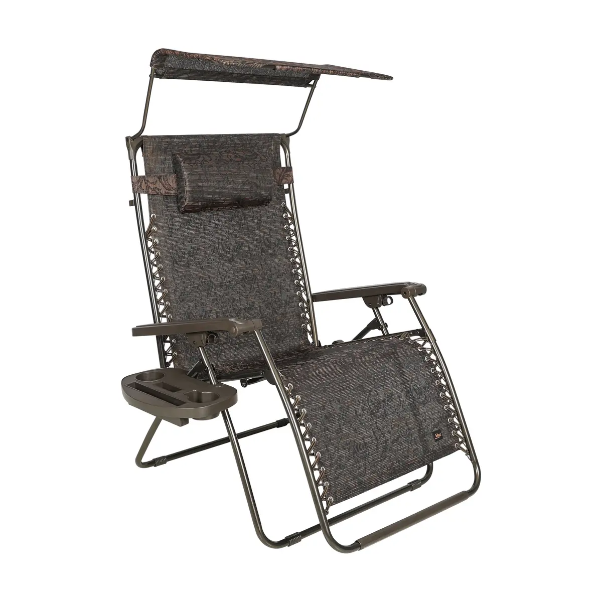 Bliss Hammocks Gfc-435Xwj Gravity Free Chair W/ Canopy, Drink Tray, & Pillow | 33-In. Wide Xxl | Weather & Rust Resistant | 360 Lb. Capacity 1