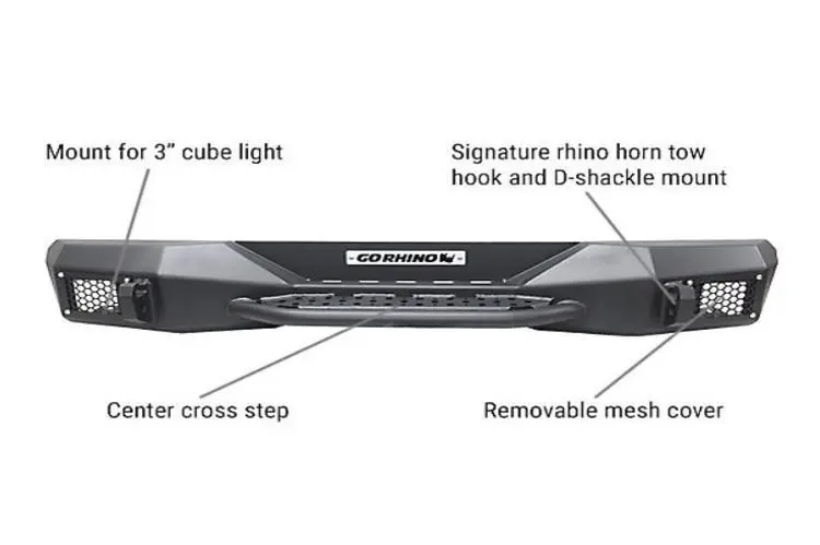 Go Rhino 371100T Jeep Wrangler Jl 2018-2024 Rockline Rear Bumper Stubby 2