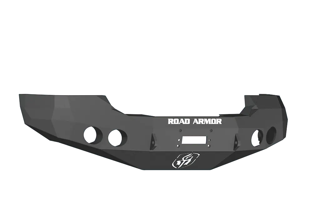 Road Armor Stealth 37400B 2008-2010 Gmc Sierra 2500/3500 Front Winch Ready Bumper No Guard, Black Finish And Round Fog Light Hole 1
