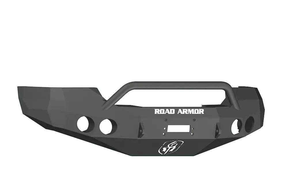 Road Armor Stealth 37404B 2008-2010 Gmc Sierra 2500/3500 Front Winch Ready Bumper Pre-Runner Style, Black Finish And Round Fog Light Hole 1