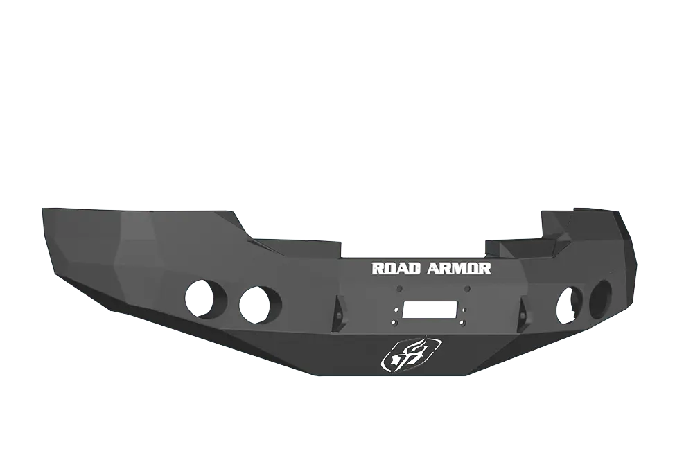 Road Armor Stealth 37600B 2008-2013 Gmc Sierra 1500 Front Winch Ready Bumper No Guard, Black Finish And Round Fog Light Hole 1