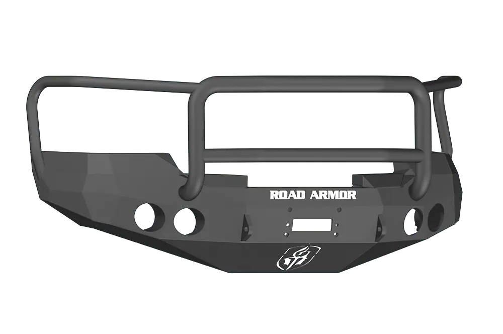 Road Armor Stealth 37605B 2008-2013 Gmc Sierra 1500 Front Winch Ready Bumper Lonestar Guard, Black Finish And Round Fog Light Hole 1