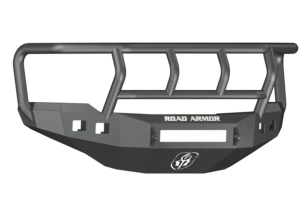 Road Armor Stealth 382R2b-Nw 2011-2014 Chevy Silverado 2500/3500 Front Non-Winch Bumper Titan Ii Grille Guard, Black Finish And Square Fog Light Hole 1