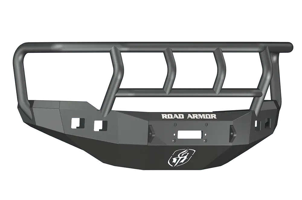 Road Armor Stealth 382R2b 2011-2014 Chevy Silverado 2500/3500 Front Winch Ready Bumper Titan Ii Grille Guard, Black Finish And Square Fog Light Hole 1