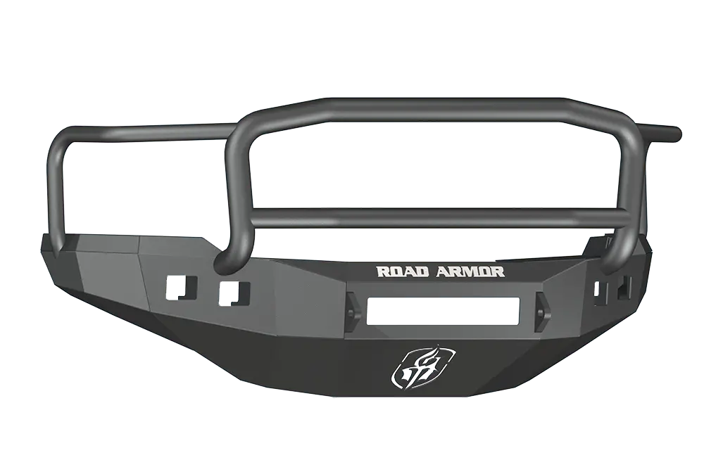 Road Armor Stealth 382R5b-Nw 2011-2014 Chevy Silverado 2500/3500 Front Non-Winch Bumper Lonestar Guard, Black Finish And Square Fog Light Hole 1