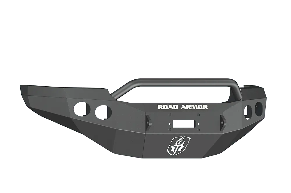 Road Armor Stealth 38404B 2011-2014 Gmc Sierra 2500/3500 Front Winch Ready Bumper Pre-Runner Style, Black Finish And Round Fog Light Hole 1