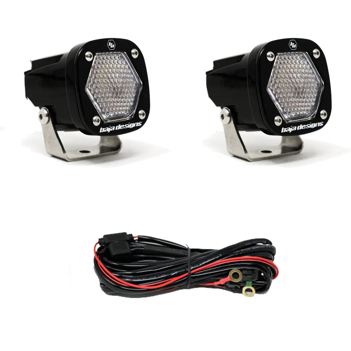 S1 Black Led Light Pod Pair (Work/Scene, Clear) 1