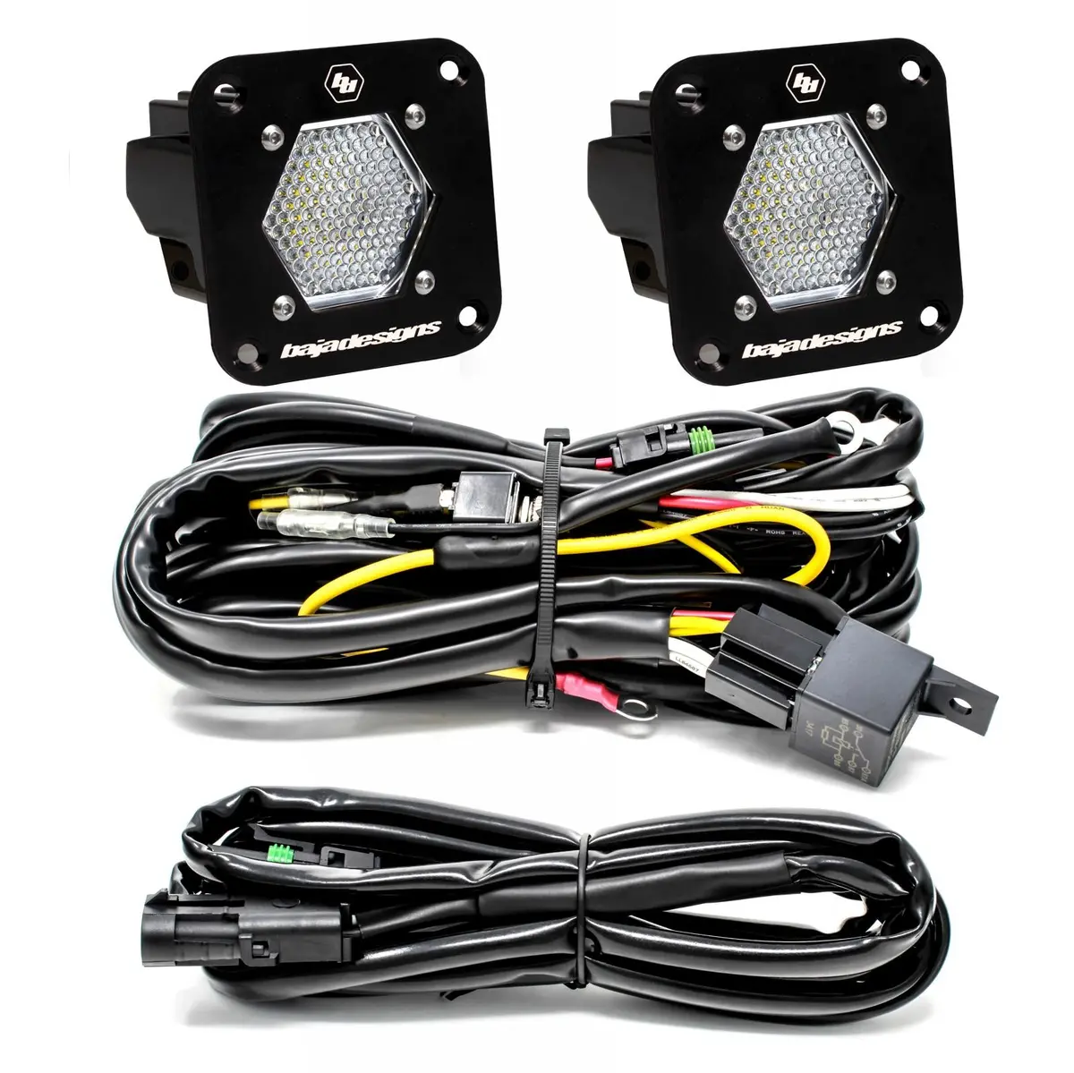 S1 Black Flush Mount Led Light Pod Reverse Kit (Work/Scene, Clear) 1
