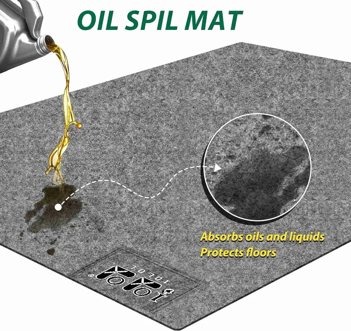 10L0l Golf Cart Mat Premium Garage Floor Mat | Waterproof Anti-Slip Parking Mat For Multi-Use 2