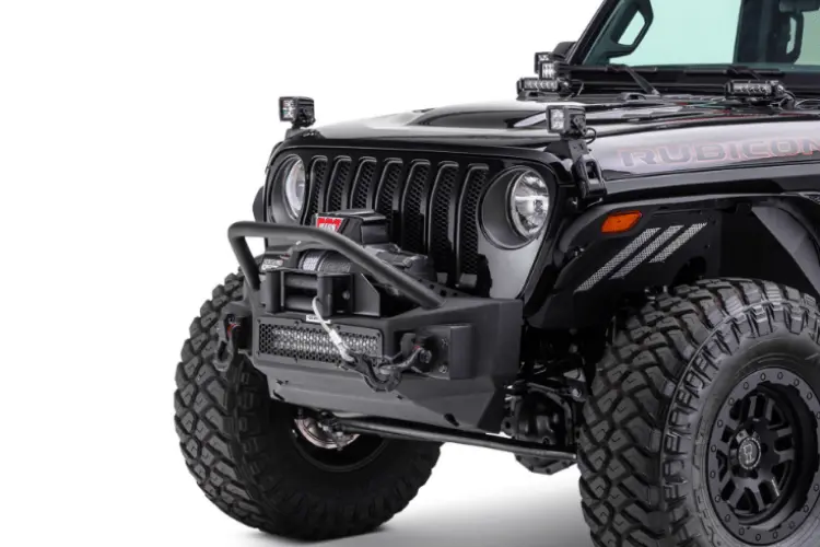 Go Rhino 331101T Jeep Gladiator 2020-2025 Rockline Front Bumper  Stubby With Overrider Bar 1