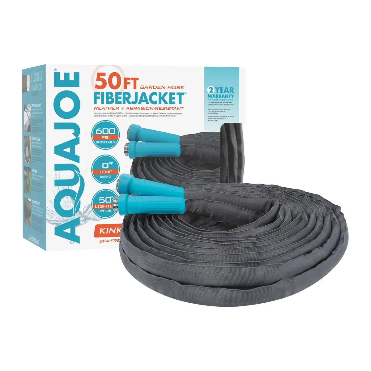 Aqua Joe Ajfjh50-58-Max Superlight Fiberjacket Max Garden Hose | 50-Foot 1