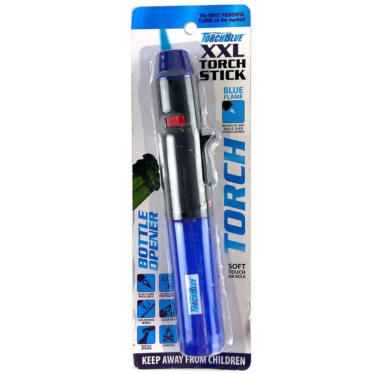 Torch Stick Lighter With Bottle Opener In Blister Pack - 12 Pieces Per Pack 40264 1