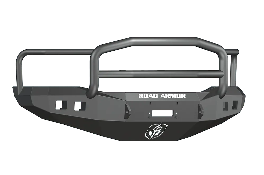 Road Armor Stealth 407R5b 2006-2008 Dodge Ram 1500 Front Winch Ready Bumper Lonestar Guard, Black Finish And Square Fog Light Hole 1
