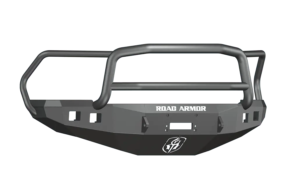 Road Armor Stealth 408R5b 2010-2018 Dodge Ram 2500/3500 Front Winch Ready Bumper Lonestar Guard, Black Finish And Square Fog Light Hole 1