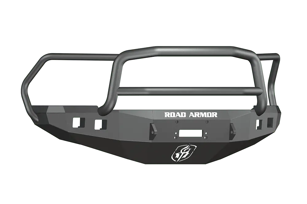 Road Armor Stealth 408R5b 2010-2018 Dodge Ram 4500/5500 Front Winch Ready Bumper Lonestar Guard, Black Finish And Square Fog Light Hole 1