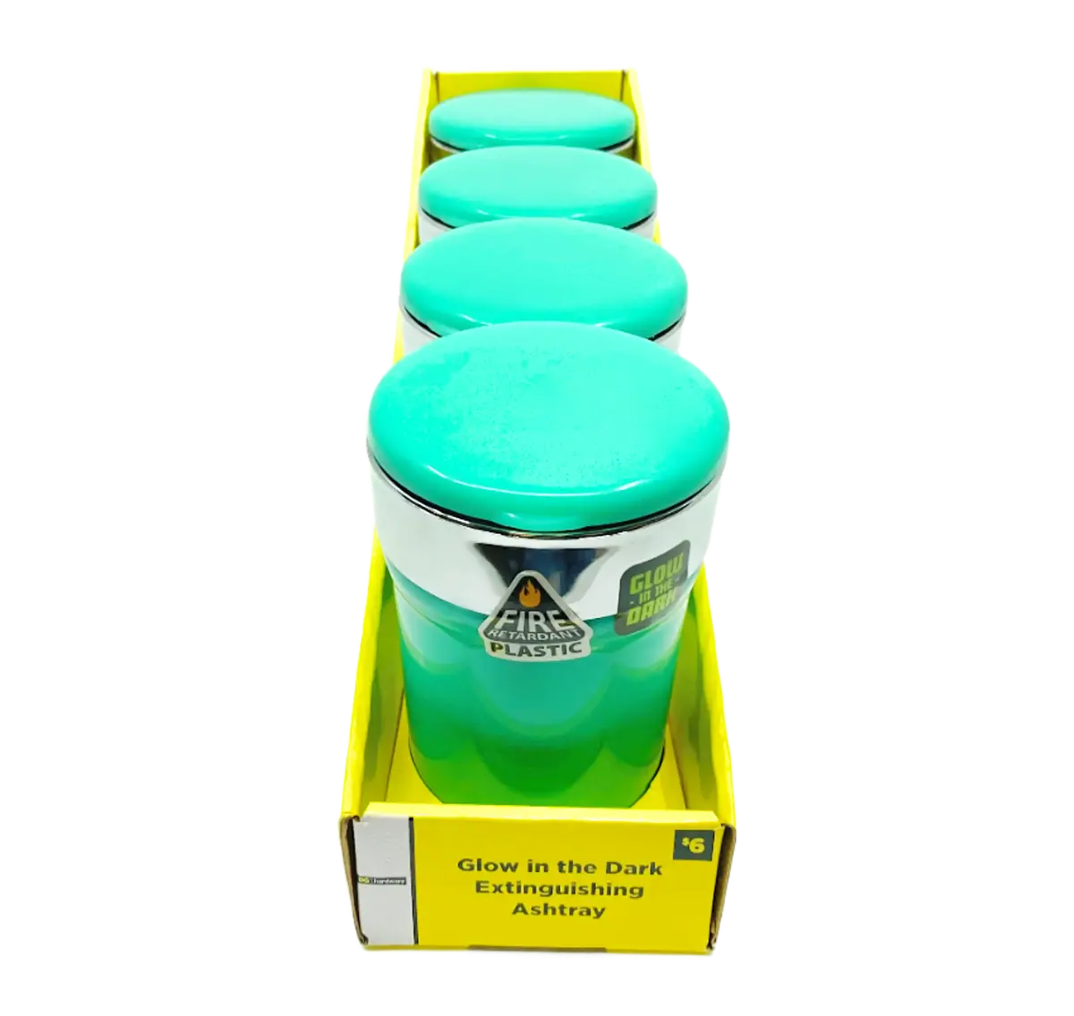 Glow In The Dark Butt Bucket Ashtray With Led Light - 4 Pieces Per Retail Ready Display 40970 1