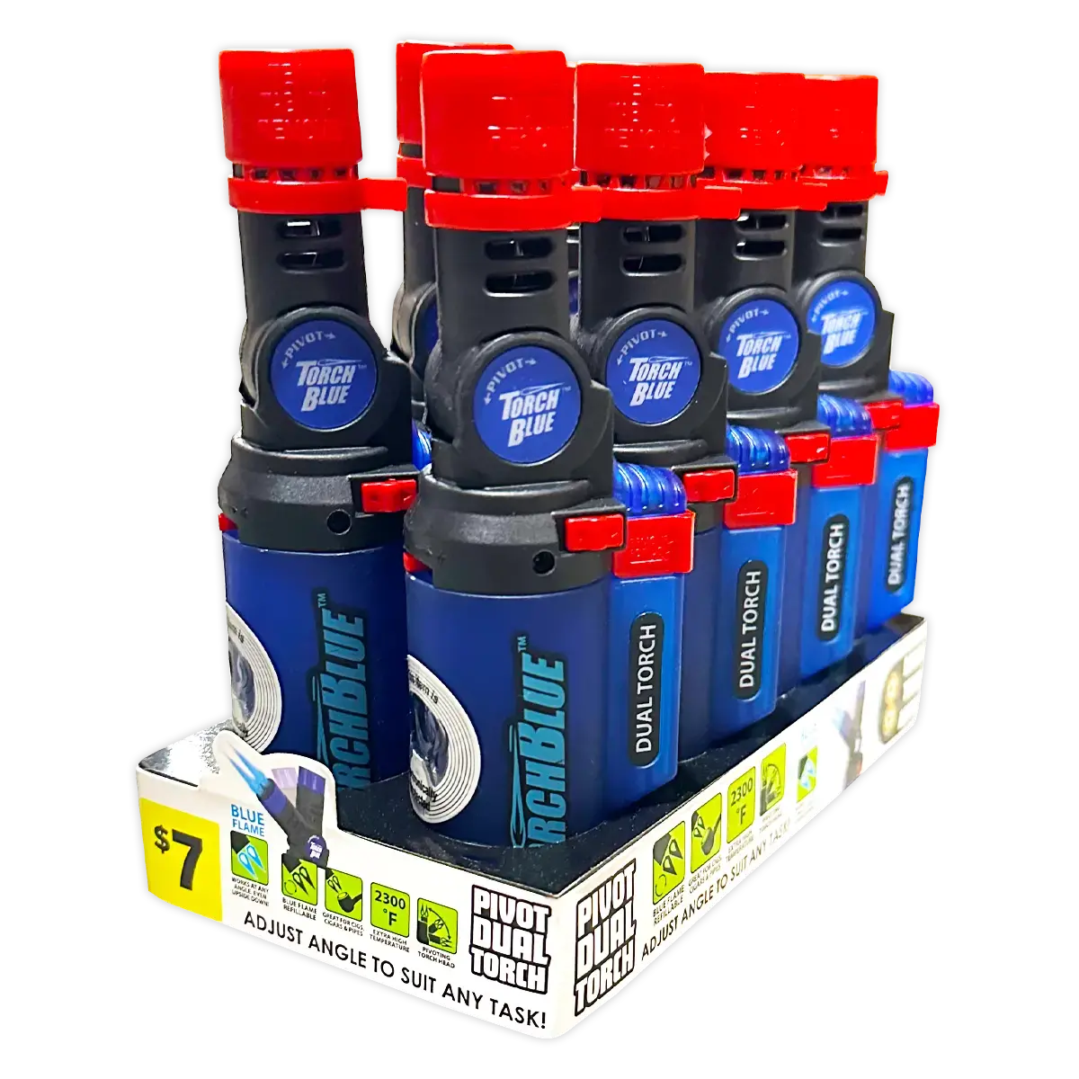 Pivot Head Xxl Dual Torch Lighter - 8 Pieces Per Retail Ready Display 41404 1