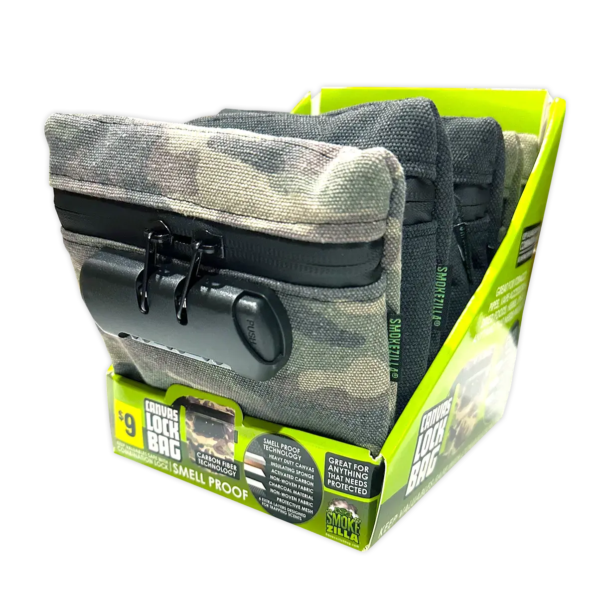 Smell Proof Canvas Lock Bag - 6 Pieces Per Retail Ready Display 41418 1