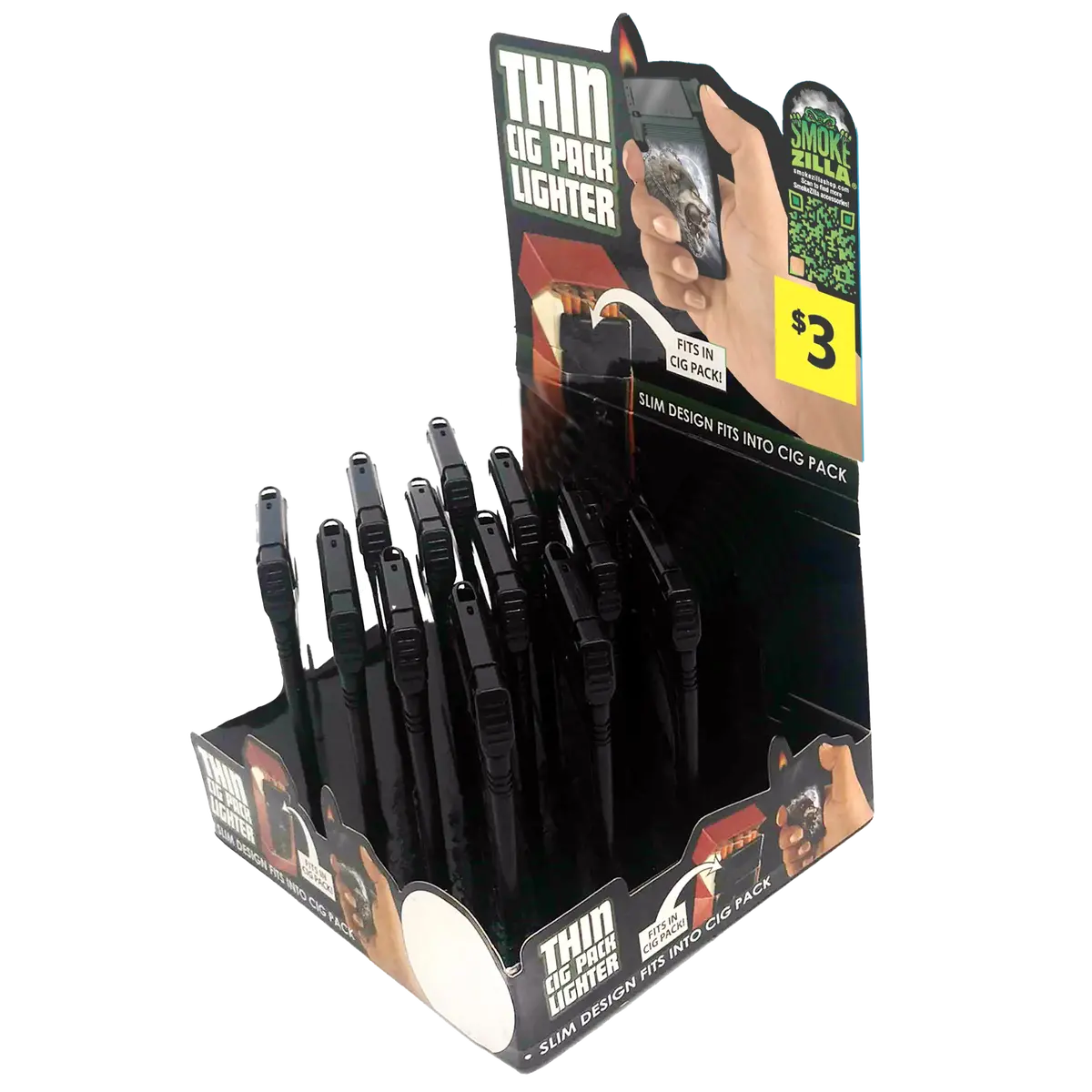 Cigarette Pack Thin Lighter - 12 Pieces Per Retail Ready Display 41474 1
