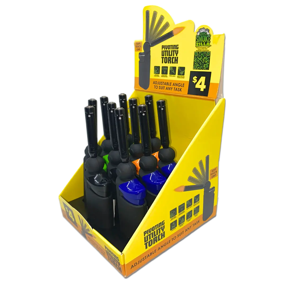 Pivot Head Utility Torch Lighter - 10 Pieces Per Retail Ready Display 41545 1