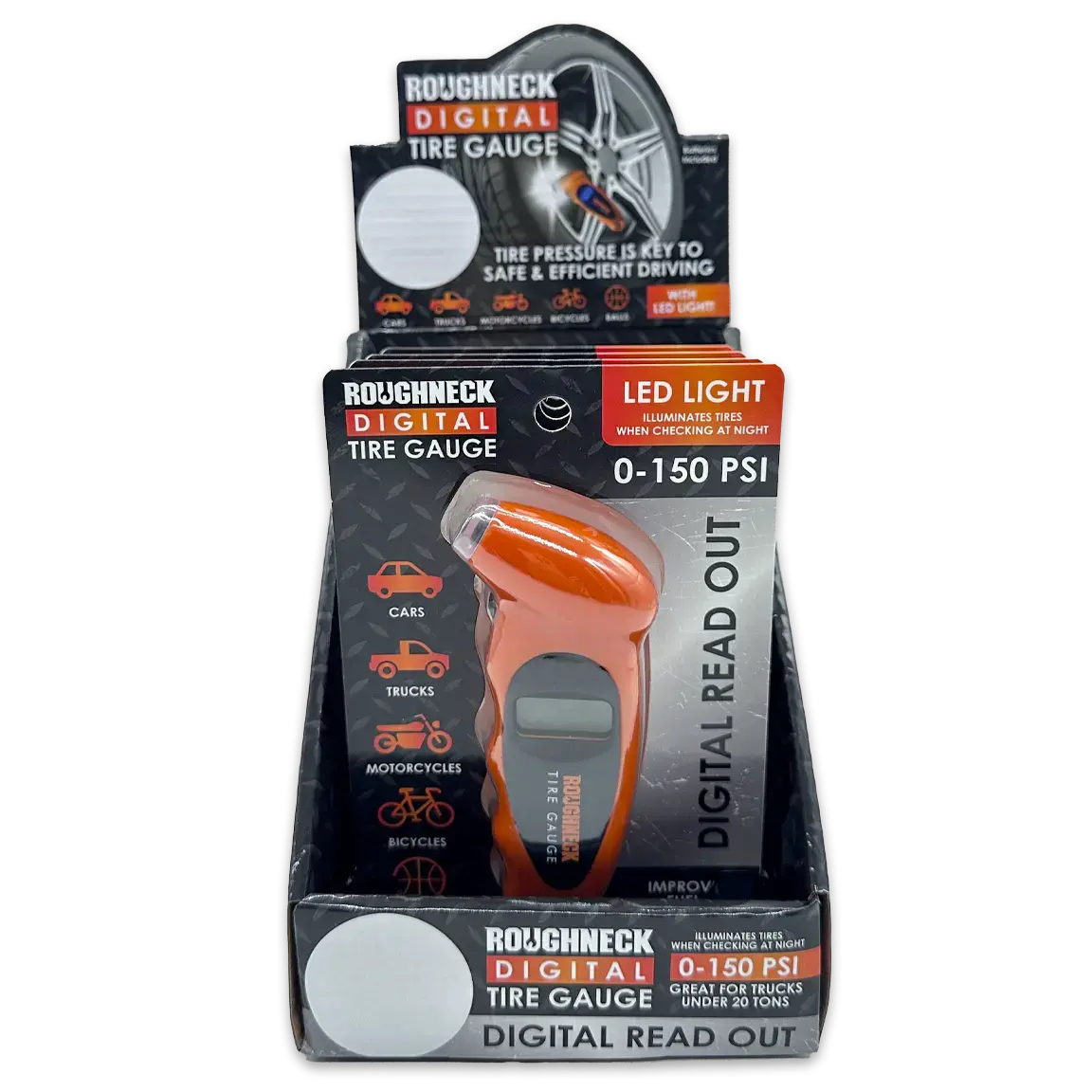 Digital Tire Gauge With Led Light - 4 Pieces Per Retail Ready Display 41655 1