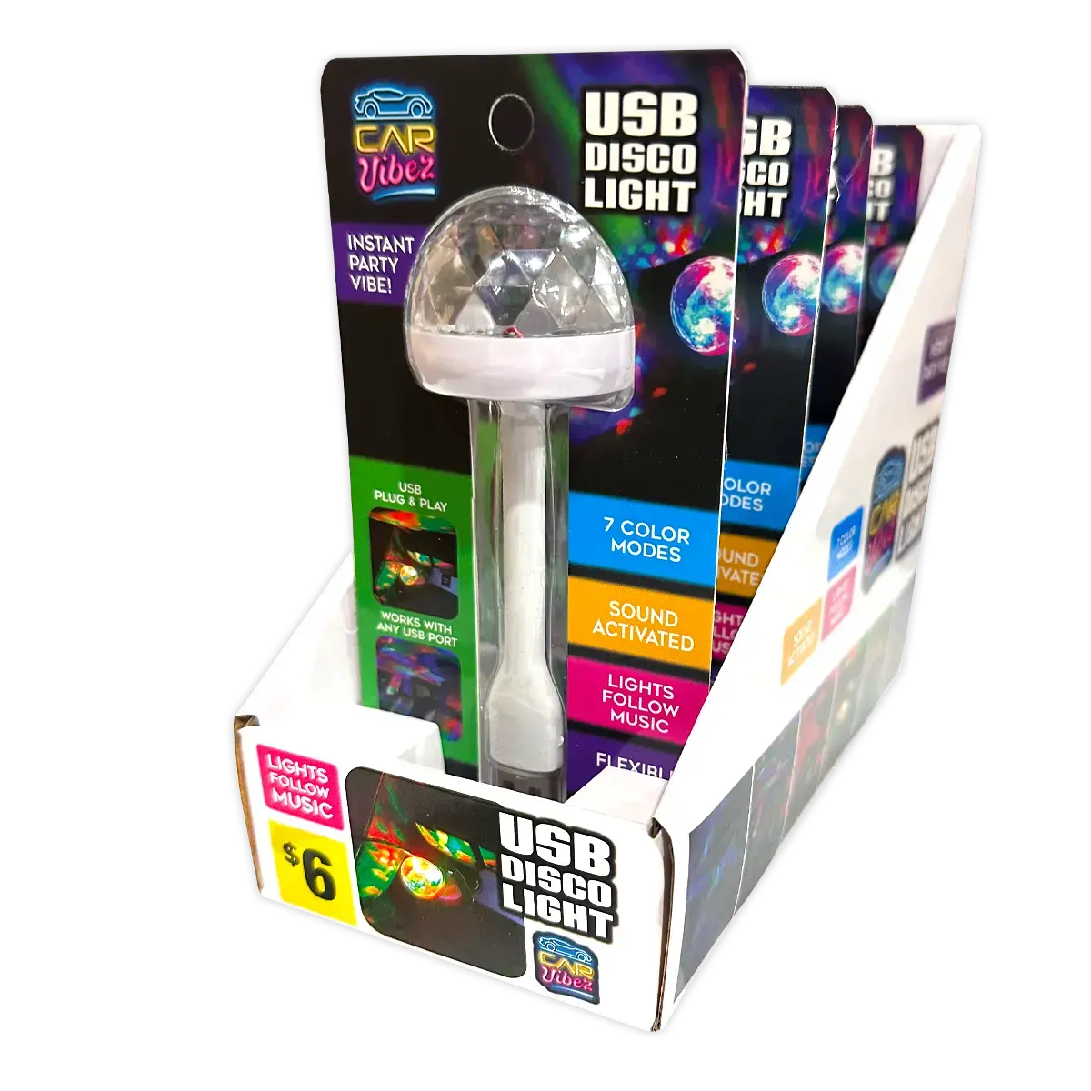 Mood Light Mini Usb Disco Ball - 4 Pieces Per Retail Ready Display 41677 1