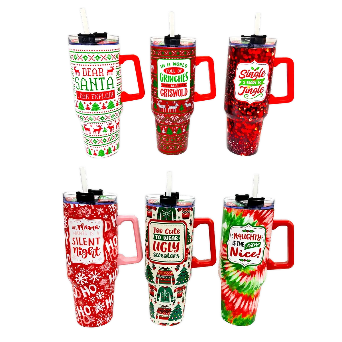 40 Oz Insulated Stainless Steel Holiday Cup - 6 Pieces Per Retail Ready Display 41709 2