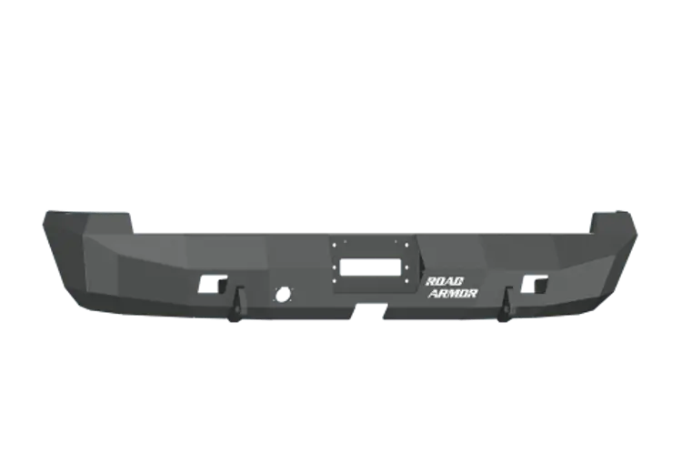 Road Armor Stealth 44100B 2002-2008 Dodge Ram 1500 Rear Winch Ready Bumper Black Finish And Rectangle Fog Light Hole 1