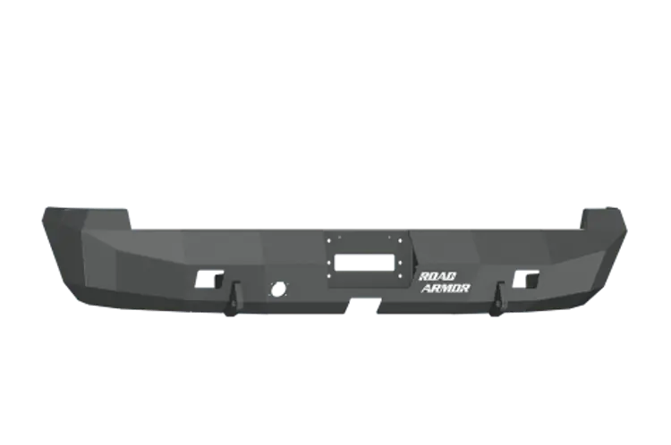 Road Armor Stealth 44100B 2003-2009 Dodge Ram 2500/3500 Rear Winch Ready Bumper Black Finish And Rectangle Fog Light Hole 1