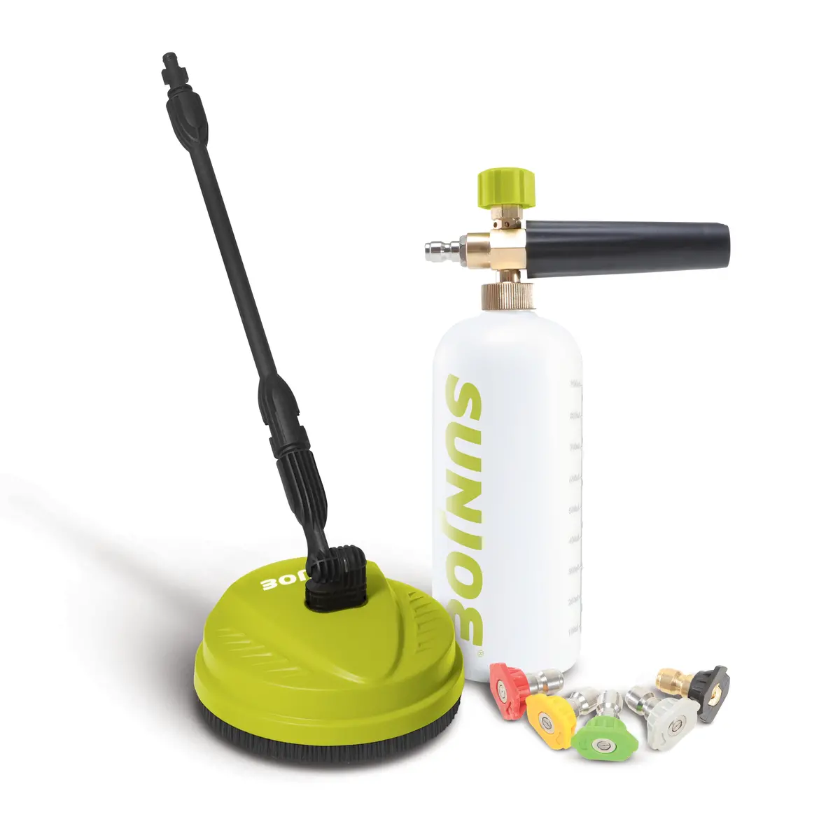 Sun Joe Pressure Washer Surface & Patio Cleaner + Foam Cannon Bundle 1