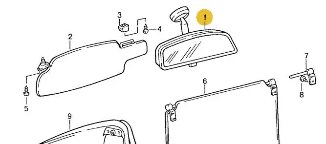 477 857 511 00 01C - Rear View Mirror - Satin Black - 78 To 95 Porsche 2