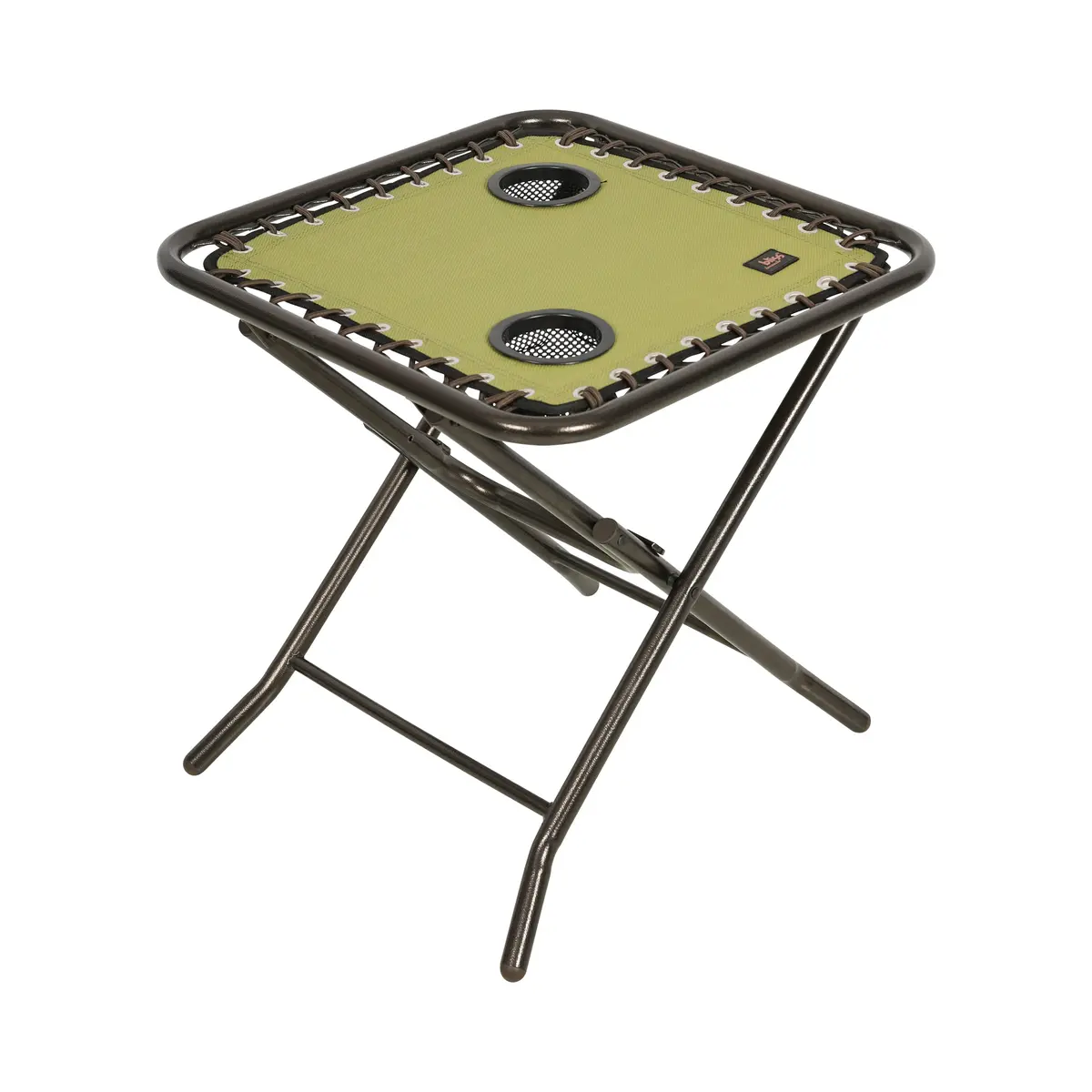 Bliss Hammocks Gfc-Tbl-Sg Folding Side Table W/ 2 Built-In Cup Holders | 20-In. Surface | Weather Resistant | 40 Lb. Capacity (Sage Green) 1
