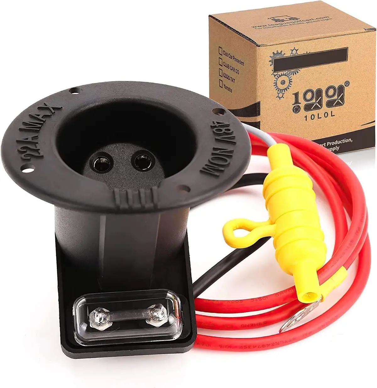 48V Golf Cart Charger Socket And Fuse Assembly For Club Car Ds Precedent - 10L0l 1