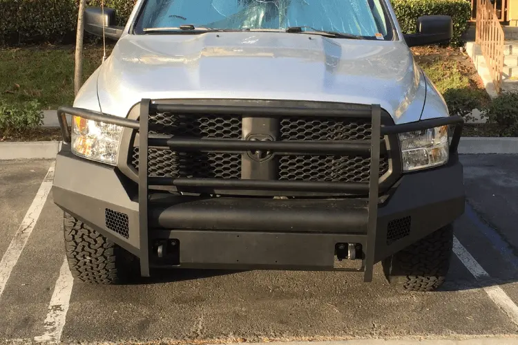 Fab Fours Dr13-R2960-1 Dodge Ram 1500 2013-2018 Black Steel Elite Front Bumper Full Guard With Tow Hooks 1