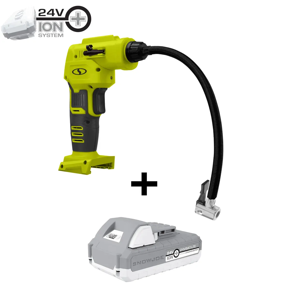 Auto Joe 24V-Ajc-Bdl 24-Volt Ion+ Cordless Portable Air Compressor Bundle Kit | W/ 2.0-Ah Battery, Charger, And Car Adapter 1