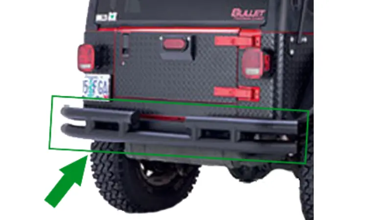 Warrior 50010 Jeep Wrangler Tj 1997-2006 Double Tube Rear Bumper 1