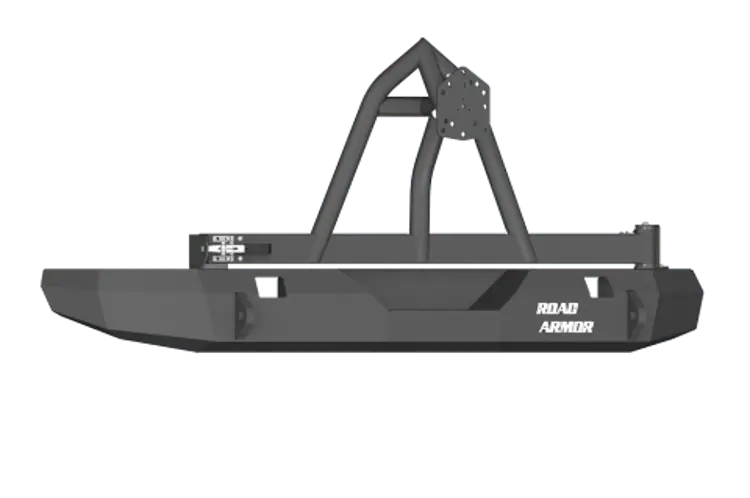Road Armor Stealth 508R0b-Tc 2007-2018 Jeep Wrangler Jk Rear Non-Winch Bumper Tire Carrier, Black Finish And Rectangle Fog Light Hole 1