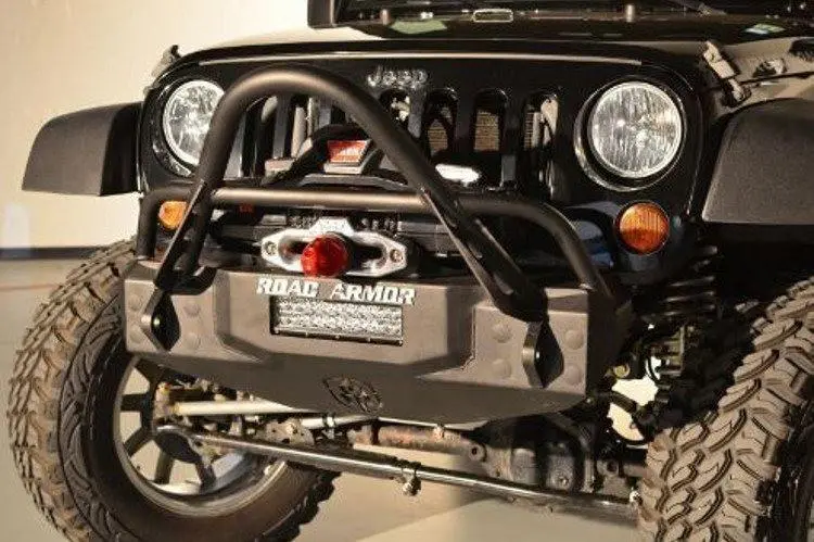 Road Armor Stealth 509R4b Jeep Wrangler Jk 2007-2018 Stubby Front Bumper Stinger Guard Winch Ready 1