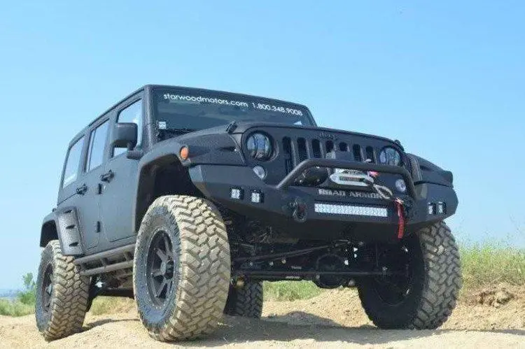 Road Armor Stealth 512R4b Jeep Wrangler Jk 2007-2018 Front Bumper Pre-Runner Guard Winch Ready With Square Light Holes 1
