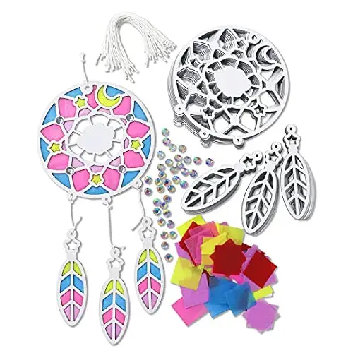Dreamcatcher Diy Suncatcher Paper Crafts - 24 Pieces Per Pack Kp4280 1