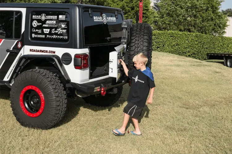 Road Armor Stealth 5182R1b-Tc 2018-2025 Jeep Wrangler Jl Rear Bumper Mid Width With Tire Carrier 2