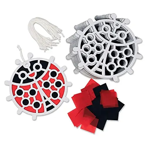 Ladybug Diy Suncatcher Paper Crafts - 24 Pieces Per Pack Kp4271 1