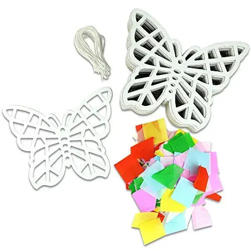 Butterfly Diy Suncatcher Paper Crafts - 24 Pieces Per Pack Kp3633 1