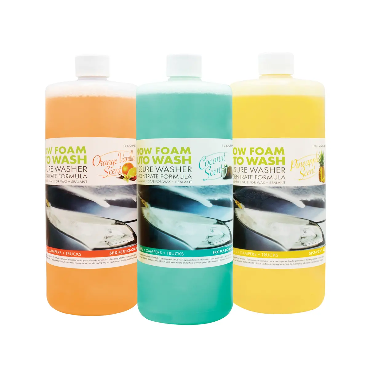 Sun Joe Spx-Aw3q 3-Pack Pressure Washer Auto Snow Foam Trio | Pineapple | Orange-Vanilla | Coconut 1