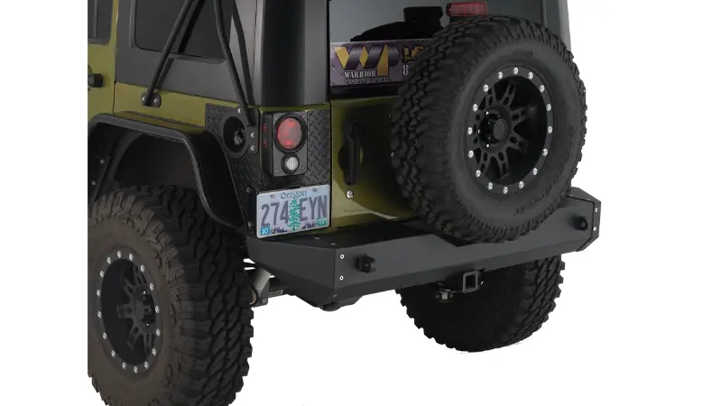 Warrior 593 Jeep Wrangler Jk 2007-2018 Rock Crawler Rear Bumper With D-Ring Mounts 1
