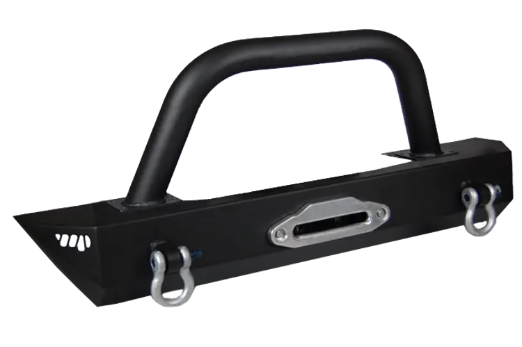 Warrior 59730 Jeep Wrangler Jk 2007-2018 Rock Crawler Front Bumper Winch Ready Stubby With 3" Brush Guard 1
