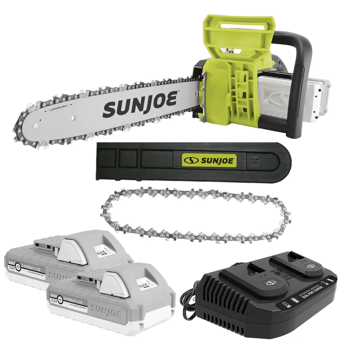 Sun Joe 24V-X2-Cs16-Max 48-Volt* Ionmax Cordless Chain Saw Kit | 16-Inch | Replacement Chain Included | W/ 2 X 2.0-Ah Batteries And Charger 2
